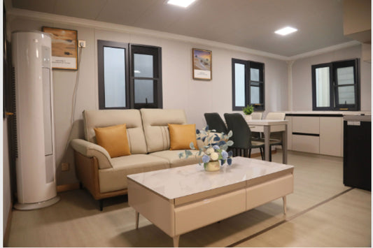40ft Portable Prefabricated Tiny Home for Sale - with 2 Bedrooms, 1 Fully Equipped Kitchen and Bathroom Expandable Container House Mobile Foldable Home